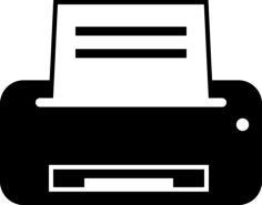 Printer Machine Variant With Paper Prints Simple Line Art Svg, Free Vectors File